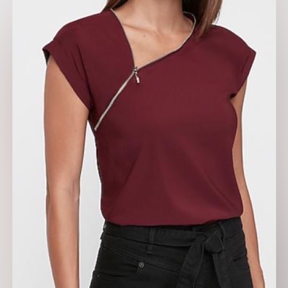 Express Light Pink Zipper Blouse - NWT - Medium - Picture 1 of 4